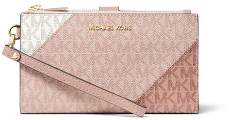 michael michael kors small color-block logo wallet|michael kors wallet with strap.